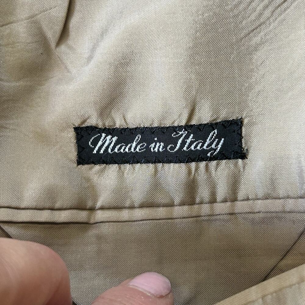 Barneys New York Mens Wool Blazer IT 48 US 38 Tan Black Herringbone Jacket Italy - Picture 7 of 9